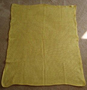 Hand Made Knitted Baby Blanket Shawl Yellow