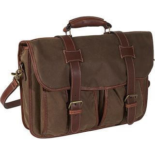 Korchmar Canvas Flap Over Briefcase Olive
