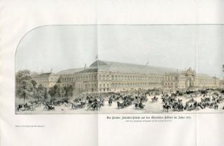 INDUSTRY PALACE 1855 CHAMPS ELYSEES FRANCE Antique Print H.Kraemer