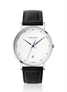 Georg Jensen Watch 418 with White Dial and Date Koppel Slim