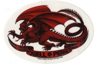Powell Peralta Oval Dragon Sticker Red 5 inch Skateboard Decal