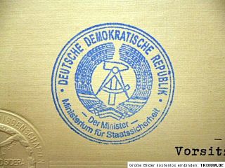 East German DDR Wall Original Criminal Stasi Certificate Berlin 1969