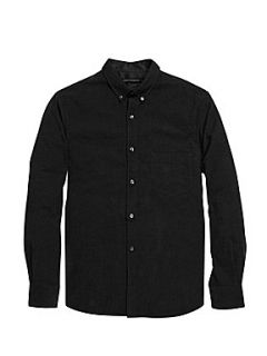 French Connection Core baby cord cotton shirt Black Diamond   