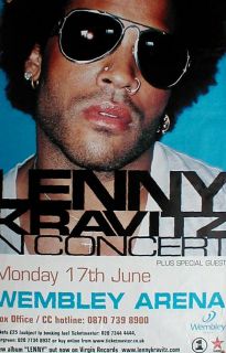 Very RARE Original Lenny Kravitz Concert Poster Gaint
