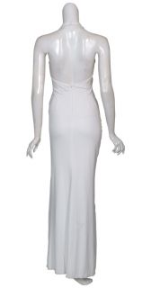 Kurt Thomas Miami Chic White Halter Necklace Long Evening Gown Dress 4