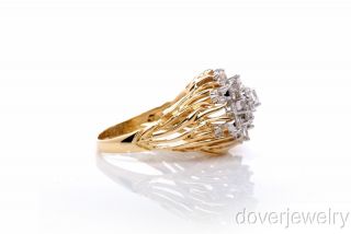 Designer Kwiat 2 48ct Diamond 18K Gold Cluster Large Heavy Ring