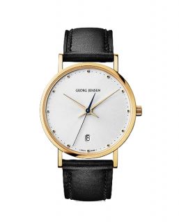 Gold Plated Watch 8421 with Silver Dial and Date Koppel Slim