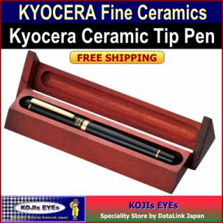 KYOCERA Ceramic Tip Ball Point Pen Executive Black Color w/ Rosewood