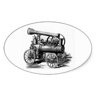 Steam Engine Vintage Illustration Stickers