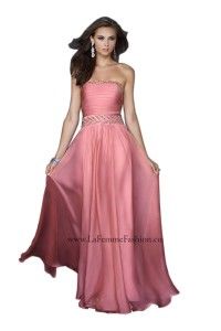 La Femme 17505 Strapless Jewel Embellished Evening Gown Various Colors