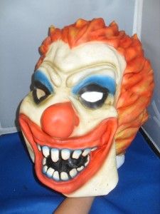 Evil Clown Rubber Face Mask Full Head Halloween Costume