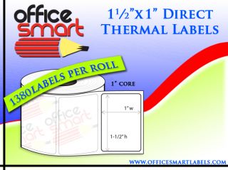 Rolls / 1 1/2 x 1 / Direct Thermal Labels (1380 Labels per roll)