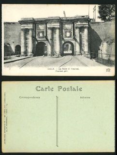 France Old Postcard Lille Tournai Gate La Porte Tramway
