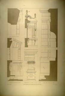 1860 Engraving Pope Julius III Villa Architecture Rome Giacomo Barozzi