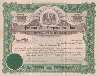 1926 Lake Charles Louisiana Pelican Oil Corporation