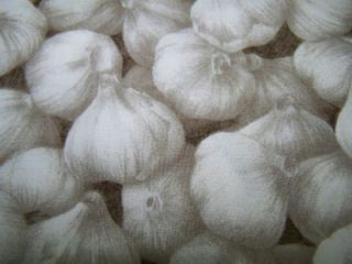 Realistic Fresh Garlic Bulbs Cloves Marketplace Lined Valance