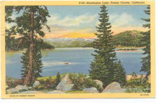 and postmarked in 1952. Huntington Lake, Fresno County, Calif Cal