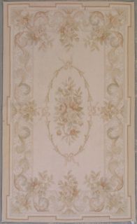 3x5 Pale Beige Aubusson Oriental Hand Knotted Wool Area Rug Carpet $1