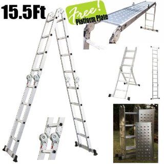 Multi Purpose Aluminum Folding Step Ladder 15 5ft Tools Foldable Handy