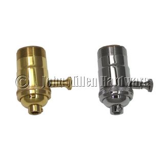 Solid Brass Lamp Socket with Full Range DImmer, Polished Brass or
