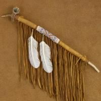 LAKOTA Sioux Indian Buckskin Leather Antler Peace Pipe