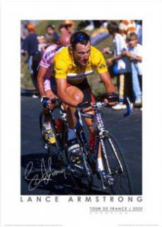 Lance Armstrong TOUR DE FRANCE CHAMPION 2000 Poster Print w/facs