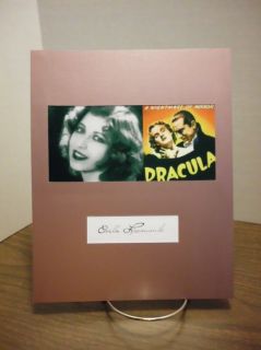 Carla Laemmle Autograph Dracula 1931 Display Signed Signature COA