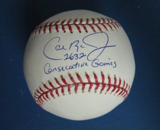 Cal Ripken Jr Orioles Inscribed Autographed Signed Baseball PSA DNA