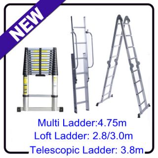 Telescopic Ladder Loft Attic Ladder Step Ladder Platform