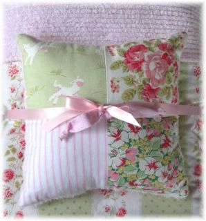 Little Lambs Roses Pink Chenille Baby Quilt Bedding