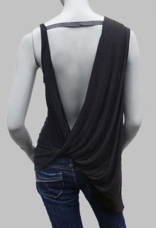 New Helmut Lang Black Crossover Bare Back Shirt Top L Large