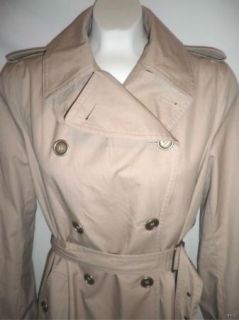 Burberry Brit $895 Langford Trench Coat Classic Plaid Lining Size 10