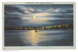 Spring Lake NJ Vintage Linen Postcard C 1948