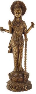 Lakshmi Bronze Statue Sculpture Goddess Hindu Art India