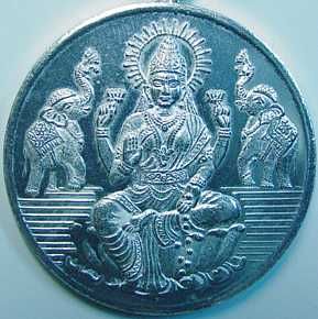 0650 Lakshmi Goddess OM Silver Charm Elephant Hindu