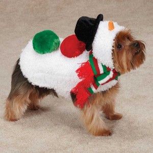 Dog Snowman Jacket Coat Winter Costume Plush Snuggly Pet Clothes XXS