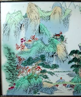 Antique Chinese Porcelain Double Sided Table Screen
