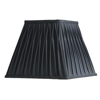 New 14 in Wide Square Lamp Shade Black Faux Silk Fabric Laura Ashley