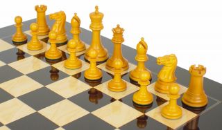 1890 Staunton Chess Set Antiqued Ebony 4 4 Kin