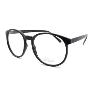 Nerd Thin Plastic Frame Large Round Clear Lens Eye Glasses New