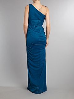Adrianna Papell Evening Grecian style drape detail dress Turquoise   