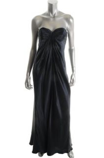 Laundry by Shelli Segal Navy Silk Ruched Sweetheart Strapless Formal