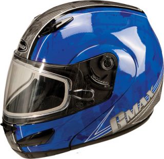 Large 2013 GMAX GM44S Blue Modular Snowmobile Helmet Double Shield