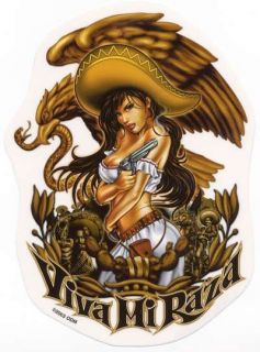 this a gorgeous sticker decal of a sexy mexican babe