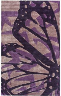 Area Rugs New Carpet Butterfly Hand Tufted Thick Purple 5x8