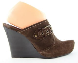 VIA SPIGA LAVA T. Moro Brown Suede Womens Designer Shoes Clog Mules