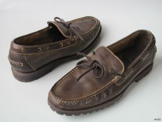 Mens Cole Haan Brandon Brown Leather Moccasin Loafers Slip on Boat