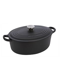 Le Creuset Black Satin Cast Iron 27cm Oval Casserole Dish   