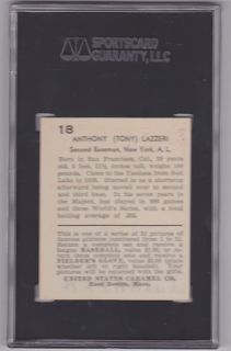 1932 US Caramel Tony Lazzeri 18 SGC 80 6 NY Yankees