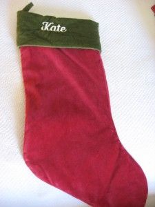Green Red Embroidered Lauren Kate Ashley Christmas Stockings